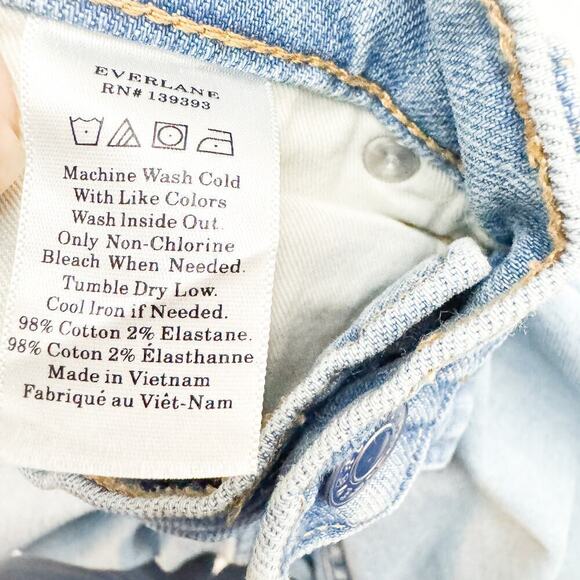 Everlane Light Wash Denim Jeans Mom Fit Zip Fly Size 28 Ankle - Picture 7 of 9